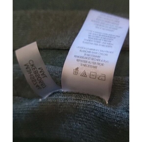 Calvin Klein Women Size L Dark Green Ribbed Collared Pullover Buttoned Sweater - Picture 5 of 9